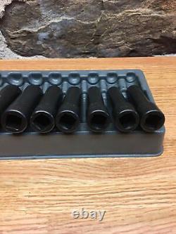 Snap-on 1/2 drive 10 thru 19 mm 6-point Deep Impact Socket Set 310SIMMYA