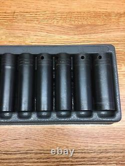 Snap-on 1/2 drive 10 thru 19 mm 6-point Deep Impact Socket Set 310SIMMYA