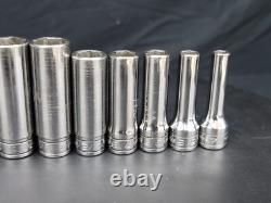 Snap on 1/4 7/8 3/8 Drive 11 Piece 6 Point Deep Socket Set