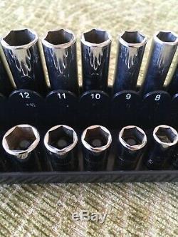 Snap-on 1/4 Drive 24pc 6-Point Metric Shallow, Deep Socket Sets 112STMMY 112TMMY