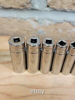 Snap-on 1/4 Drive Deep SAE 10-Piece Socket Set 3/16-9/16 12-Point 110STMDY