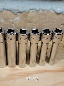 Snap-on 1/4 Drive Deep SAE 10-Piece Socket Set 3/16-9/16 12-Point 110STMDY