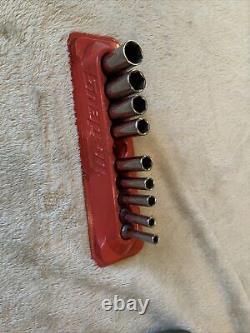 Snap on 1/4 drive deep socket set. Missing one. 6 point, 1/4 drive