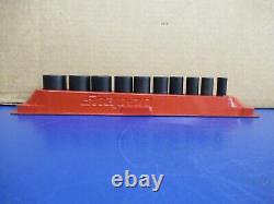 Snap-on 10-Piece 3/8 Drive 6-Point SAE Semi-Deep Impact Socket Set 5/16-7/8