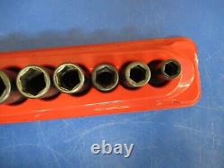 Snap-on 10-Piece 3/8 Drive 6-Point SAE Semi-Deep Impact Socket Set 5/16-7/8