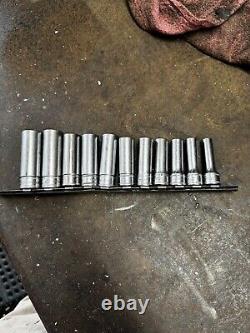 Snap on 11 Pc 3/8 Drive Deep 12 Point Socket Set 8mm To 18mm