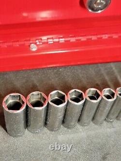 Snap-on 112STMMY 5-15mm + 4mm 13 Piece 1/4 Drive 6-Point Deep Socket Set USA