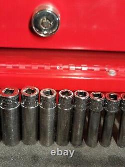 Snap-on 112STMMY 5-15mm + 4mm 13 Piece 1/4 Drive 6-Point Deep Socket Set USA