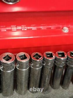 Snap-on 112STMMY 5-15mm + 4mm 13 Piece 1/4 Drive 6-Point Deep Socket Set USA