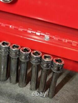 Snap-on 112STMMY 5-15mm + 4mm 13 Piece 1/4 Drive 6-Point Deep Socket Set USA