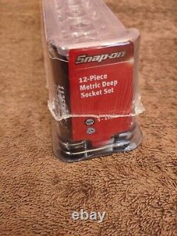 Snap on 112stmmy 12 pc 1/4 drive 6 point metric deep socket set 5-15mm Sealed