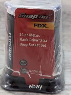 Snap-on 114YSTMMY 14pc 1/4 Metric Flank Drive Xtra Deep Socket Set (46536-1)