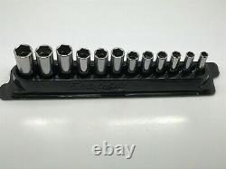 Snap-on 12 pc 3/8 Drive 6-Point Metric Flank Drive Deep Socket Set (8-19 mm)