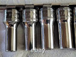 Snap-on 12pc 3/8 dr, Flank Drive Semi-Deep Socket Set 212FSMSY Metric 8-19mm