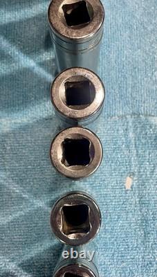 Snap on 13 pc 1/2 Drive 6-Point SAE Flank Drive Deep Socket Set (3/8-1-1/8)