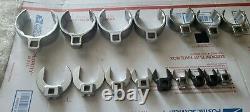Snap-on 16 pc 12-Point SAE Deep Flare Nut and Crowfoot Wrench 3/8,1/2 Drive