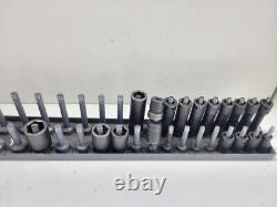 Snap-on 18 Piece 3/8 Drive 6-Point Metric Deep And Shallow Socket Set, Used