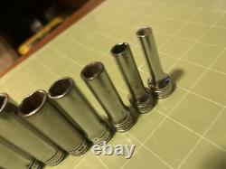 Snap-on 211SFSY 11 Piece 1/4 7/8 Deep 3/8 Drive 6-Point Socket Set USA