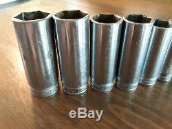 Snap on 211SFSY 11 Piece SAE Deep Well Socket Set 3/8 Drive, 1/4 to 7/8, 6 Point