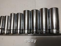 Snap-on 211SFSY 11-piece 3/8 Drive 6-Point SAE Flank Drive Deep Socket Set