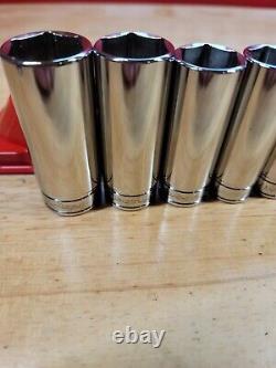 Snap-on 211SFSY 11pc 1/4 7/8 Deep 3/8 Drive 6-Point Chrome Socket Set USA