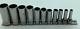 Snap-on 211sfy 11pc 3/8 Drive 12 Point Sae Deep Socket Set Pre-owned With Rail