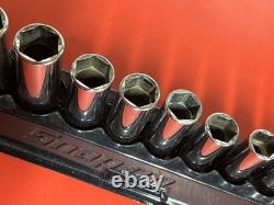 Snap-on 212SFSMY 12 pc 3/8 Drive 6-Point Metric Deep Socket Set (8-19 mm)