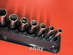 Snap-on 212SFSMY 12 pc 3/8 Drive 6-Point Metric Deep Socket Set (8-19 mm)