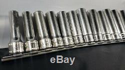 Snap-on 212sfsmy 3/8 Dr 6-point Metric Flank Drive Deep Socket Set Pre-owned