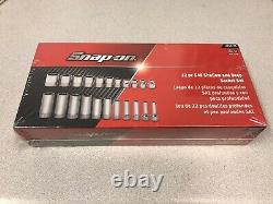 Snap-on 22 Pc 3/8 Drive 6-Point SAE Flank Drive Shallow & Deep Socket 222SFFS