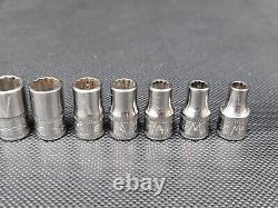 Snap on 22 pc deep shallow 12 point 1/4 drive socket sets Metric 5 14mm