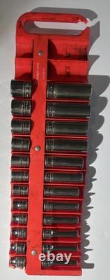 Snap-on 24 Pc 3/8 Dr 12 Point Deep & Shallow SAE Flank Drive (1/4-7/8)