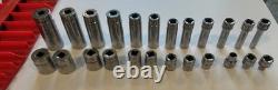Snap-on 24 Pc 3/8 Dr 12 Point Deep & Shallow SAE Flank Drive (1/4-7/8)