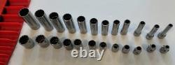 Snap-on 24 Pc 3/8 Dr 12 Point Deep & Shallow SAE Flank Drive (1/4-7/8)