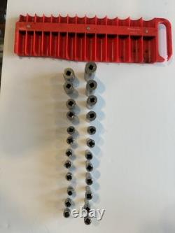 Snap-on 24 Pc 3/8 Dr 12 Point Deep & Shallow SAE Flank Drive (1/4-7/8)