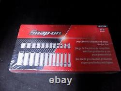 Snap-on 24 Piece Metric 1/4 Drive 6 Point Deep & Shallow Socket Set 124STTMM