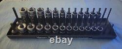 Snap-on 24pc 3/8 Drive Metric 6 POINT Deep & Shallow Socket Set With Tray