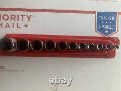 Snap-on 3/8 Drive 6-Point SAE Deep Socket Set. New