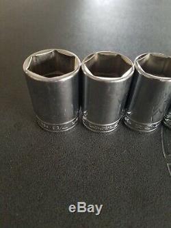 Snap-on 3/8 Drive 6 point Semi Deep SAE 11 Pc socket set