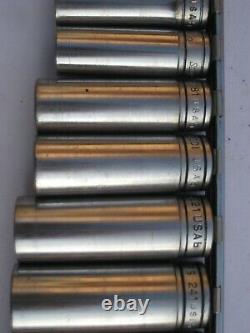 Snap on 3/8 Drive SAE 6 point Deep Socket Set 13 pieces Free Shipping