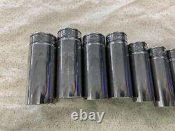 Snap-on 3/8 drive 1/4 thru 7/8 6-point DEEP Socket Set 211SFSY (11385)