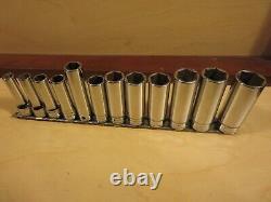 Snap on 3 /8 drive 6 point Set of 12 used Deep 8 mm thru 19mm, 12 is a Mac