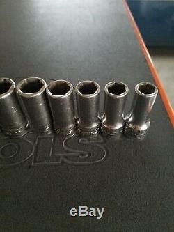 Snap-on 3/8 drive Semi Deep 6 point Metric 11 Pc socket set