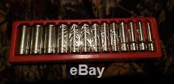 Snap-on 313SYA 13 peice 1/2 drive Deep 12 point Flank Drive SAE set