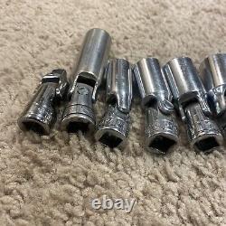 Snap-on 7 Piece 3/8 Drive Deep 6 Point Sae Swivel Socket Set- USA