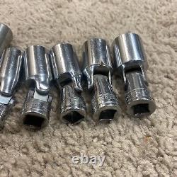 Snap-on 7 Piece 3/8 Drive Deep 6 Point Sae Swivel Socket Set- USA