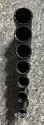 Snap-on 7 pc SAE 1/4 Drive 12 Point Deep Socket Set Flank Drive System