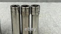 Snap-on 7pc 1/2 Drive 12-Point SAE Flank Drive Deep Socket Set Free Shipping