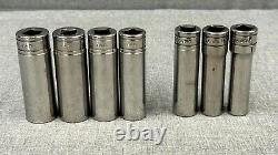 Snap-on 7pc 1/2 Drive 12-Point SAE Flank Drive Deep Socket Set, Free Shipping