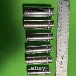 Snap-on 9 pc 3/8 Drive 6-Point Metric Flank Drive Deep Socket Set 212SFSMY